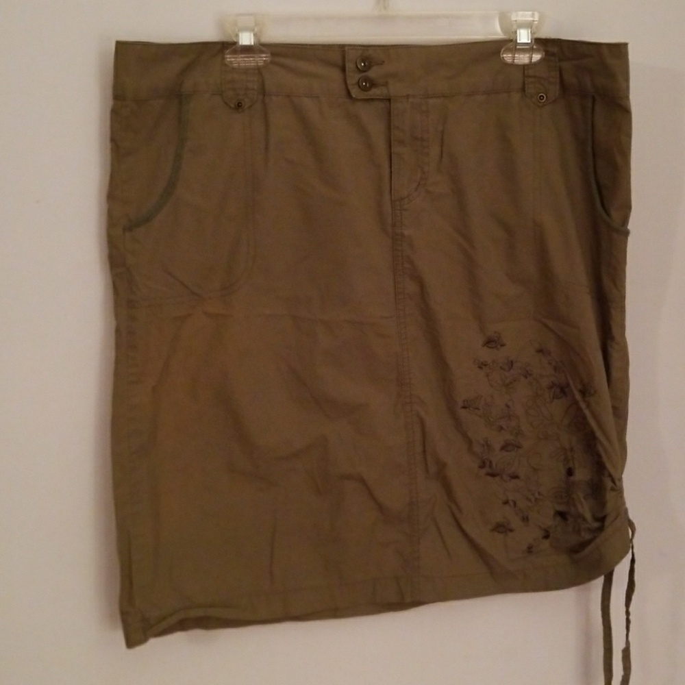 Army Green Embroidered Torrid Skirt